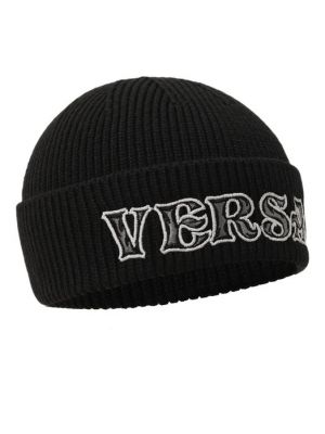 Шерстяная шапка Versace черная