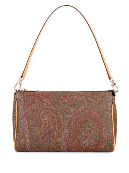 Clutch torbica s paisley uzorkom Etro smeđa