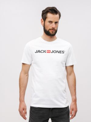 Raštuotas polo marškinėliai Jack & Jones balta