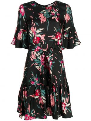 Trykt floral silke dress La Doublej svart