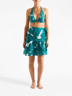 Mini sukně s potiskem s abstraktním vzorem Eres zelené
