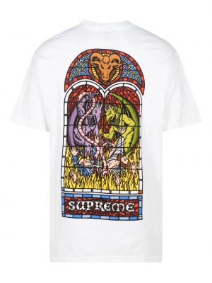 Kokvilnas t-krekls Supreme balts