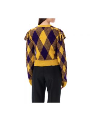 Sweter z wzorem argyle Burberry fioletowy