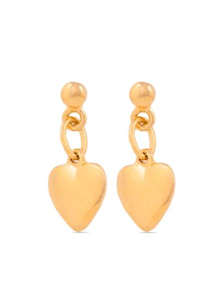 Ρετρό χρυσά σκουλαρίκια με μοτίβο καρδιά Susan Caplan Vintage χρυσό