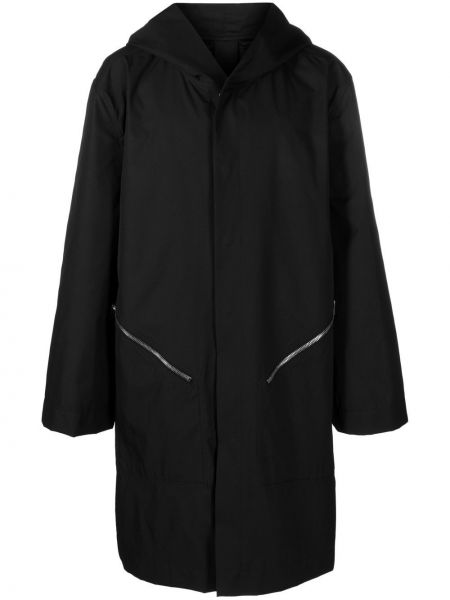 Oversized kabát s kapucí Rick Owens černý