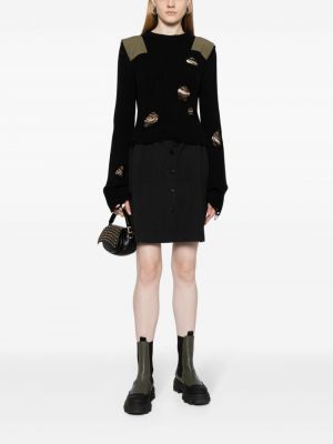 Mini sukně s knoflíky Chanel Pre-owned černé