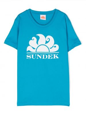 T-shirt con stampa Sundek blu