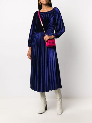 Vestido midi plisado Valentino azul