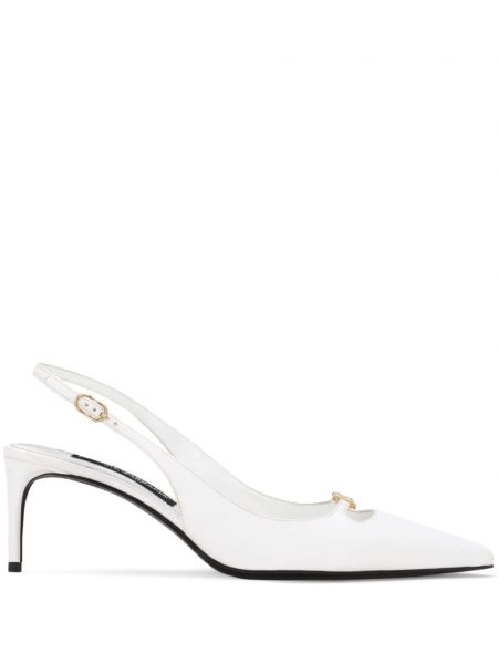 Slingback nahka Dolce & Gabbana valkoinen