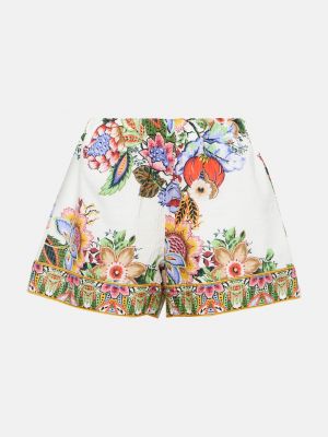 Хлопковые шелковые шорты в цветочек Etro