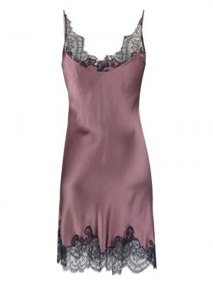 Nėriniuotas šilkinis suknele Carine Gilson violetinė
