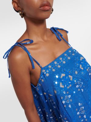 Βαμβακερή φόρεμα με σχέδιο Juliet Dunn μπλε