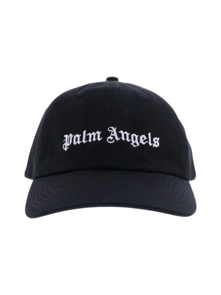 Haftowana czapka z daszkiem bawełniana Palm Angels czarna
