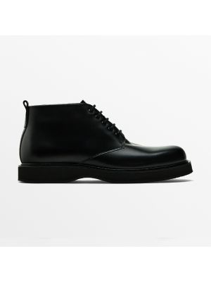 Кожаные ботинки Massimo Dutti черные
