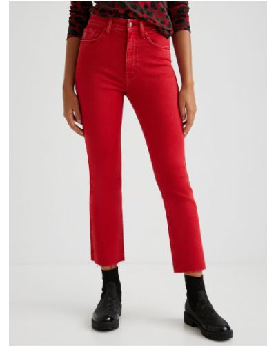 Zvonové džíny Desigual červené
