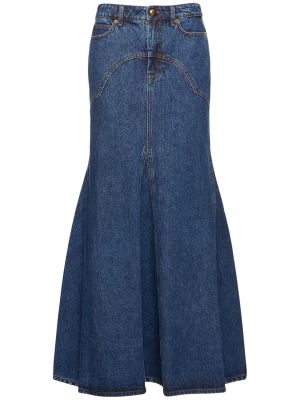 Bavlněné džínová sukně Zimmermann modré