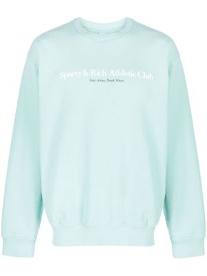 Sweatshirt aus baumwoll mit print Sporty & Rich blau