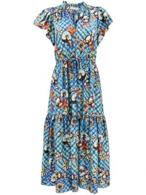 Květinové šaty s potiskem Ulla Johnson modré