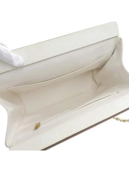 Bolsa de hombro de cuero retro Chanel Vintage blanco