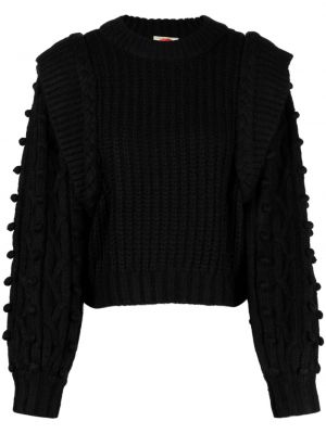 Pletený sveter s okrúhlym výstrihom Farm Rio čierna