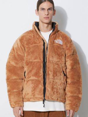 Pernata jakna od velura oversized The North Face smeđa