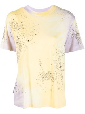 T-shirt con stampa tie-dye Des Phemmes giallo