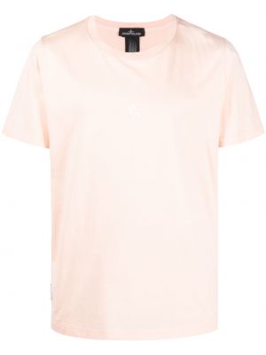 Kokvilnas t-krekls ar apdruku Stone Island Shadow Project rozā