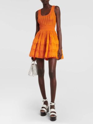 Платье мини Alaïa оранжевое