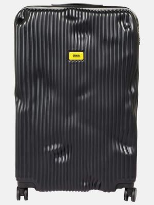Valiză cu dungi în carouri Crash Baggage negru