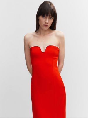 Коктейлна рокля Mango червено