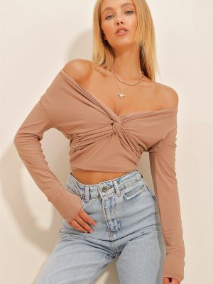 Блуза с v-образно деколте Trend Alaçatı Stili