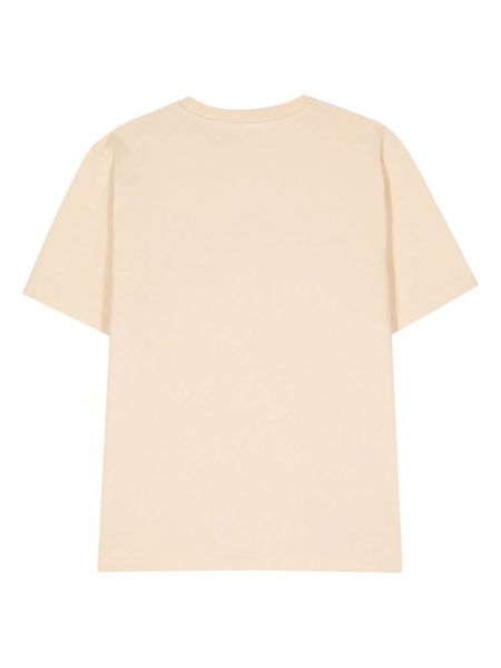 T-shirt en coton à imprimé Maison Kitsuné beige