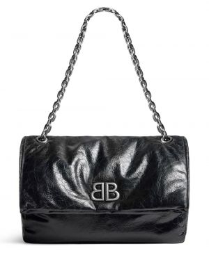 Kožená kabelka Balenciaga čierna