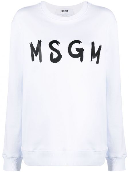 Βαμβακερός φούτερ με σχέδιο Msgm λευκό