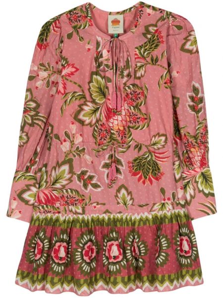 Mini obleka s cvetličnim vzorcem Farm Rio roza