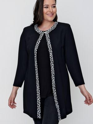Ukrojena obleka z leopardjim vzorcem iz krep tkanine By Saygı črna