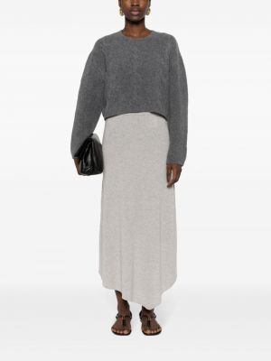 Kašmírové midi sukně Lisa Yang šedé