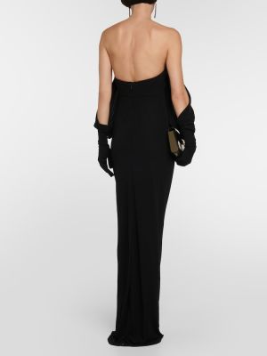 Μάξι φόρεμα ντραπέ Saint Laurent μαύρο