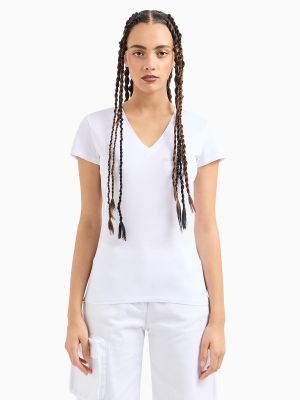 Camiseta con bordado manga corta Armani Exchange blanco