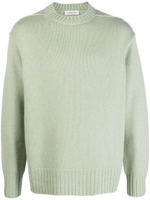 Sweter z kaszmiru z okrągłym dekoltem Lanvin zielony