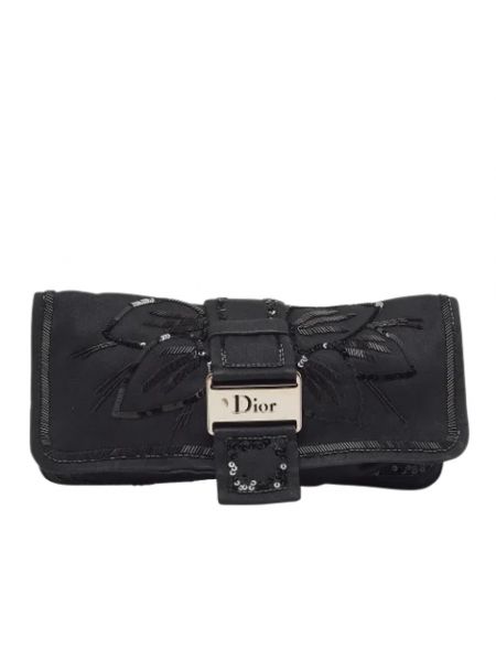 Satynowy portfel Dior Vintage czarny