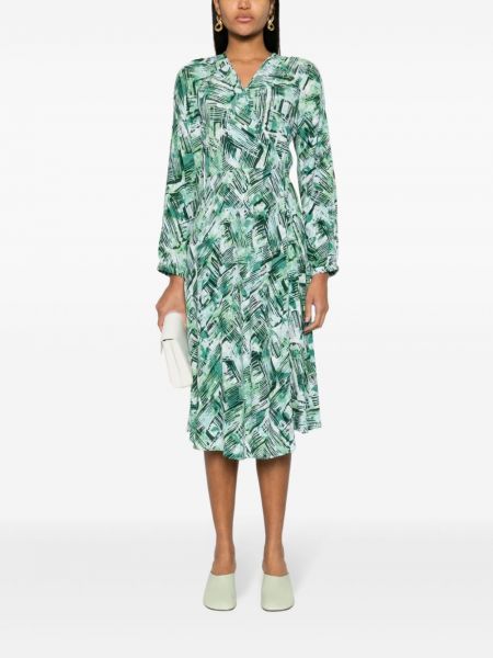 Dvipusis midi suknele Dvf Diane Von Furstenberg žalia