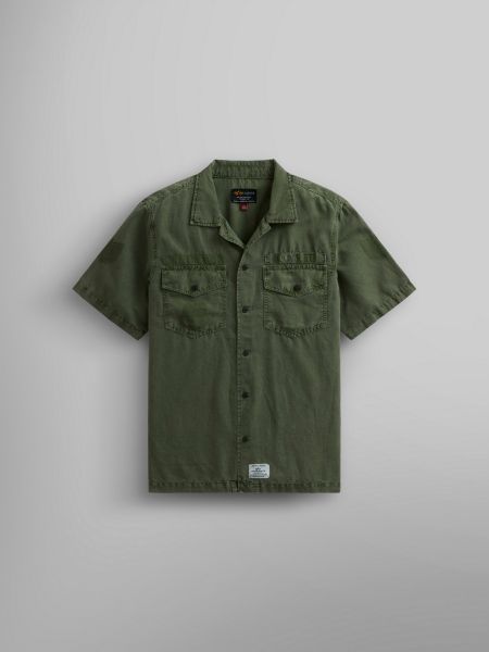Зеленая хлопковая рубашка Alpha Industries