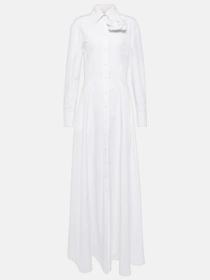 Robe longue en coton Valentino blanc