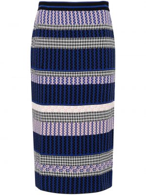 Žakárová sukňa Dvf Diane Von Furstenberg modrá
