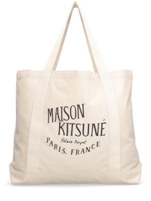 Shopper handtasche Maison Kitsuné schwarz