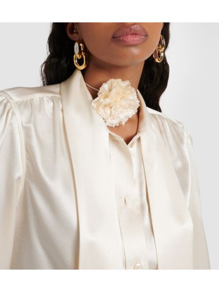 Collar de raso de seda de flores Saint Laurent