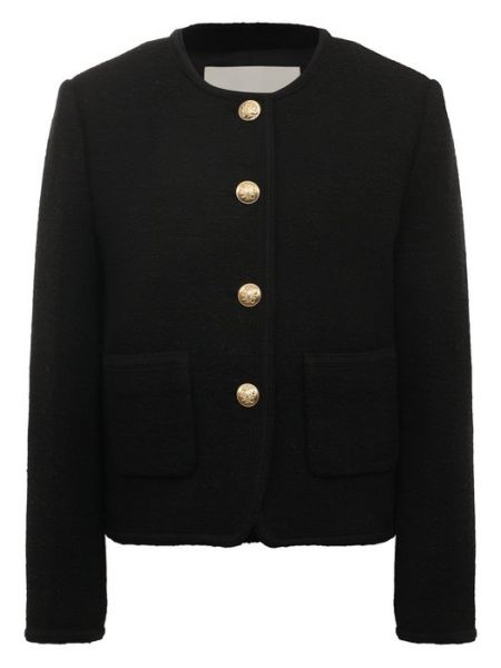 Хлопковый шерстяной пиджак Dunst черный