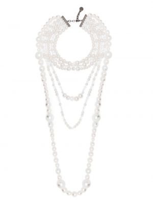 Flitrovaný náhrdelník Emporio Armani biela