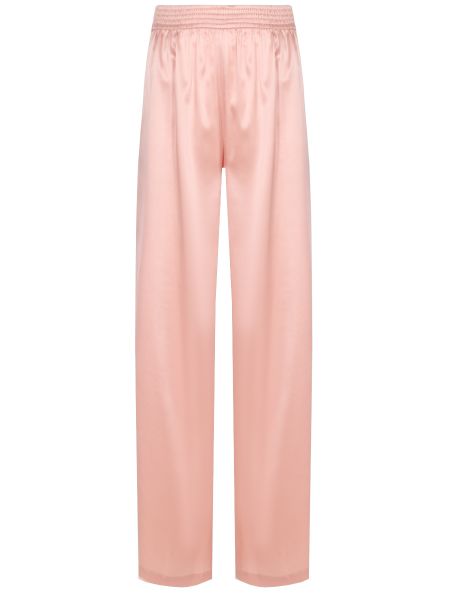 Шелковые прямые брюки Anneclaire розовые